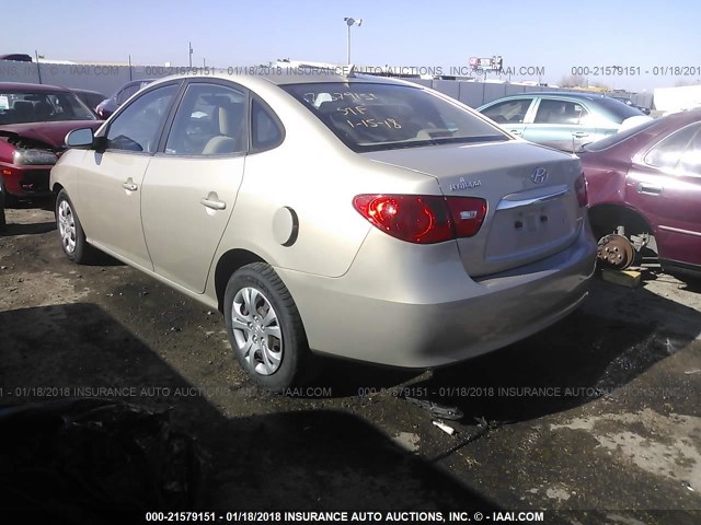 KMHDU4AD4AU102728 - 2010 HYUNDAI ELANTRA BLUE/GLS/SE BEIGE photo 3