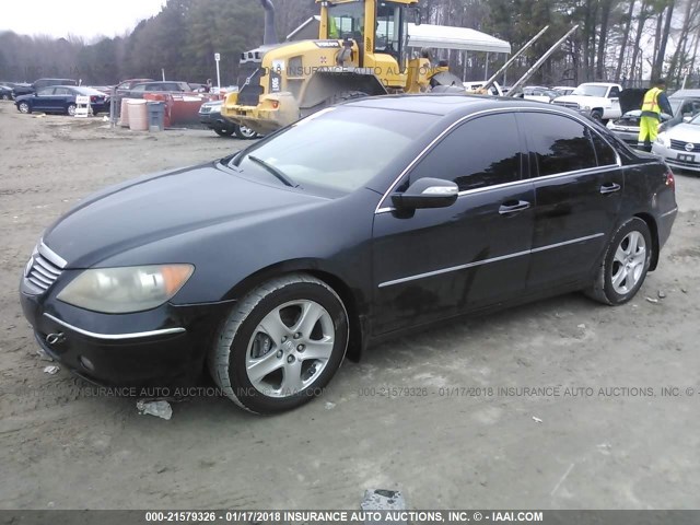 JH4KB16585C018911 - 2005 ACURA RL BLACK photo 2