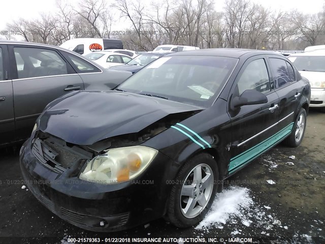 1G1AZ55F167750181 - 2006 CHEVROLET COBALT LTZ BLACK photo 2