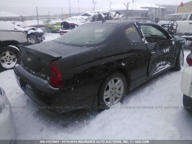 2G1WK15K179309103 - 2007 CHEVROLET MONTE CARLO LT BLACK photo 4