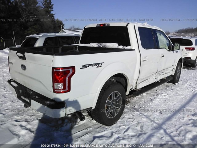 1FTEW1EP5FFB96281 - 2015 FORD F150 SUPERCREW WHITE photo 4