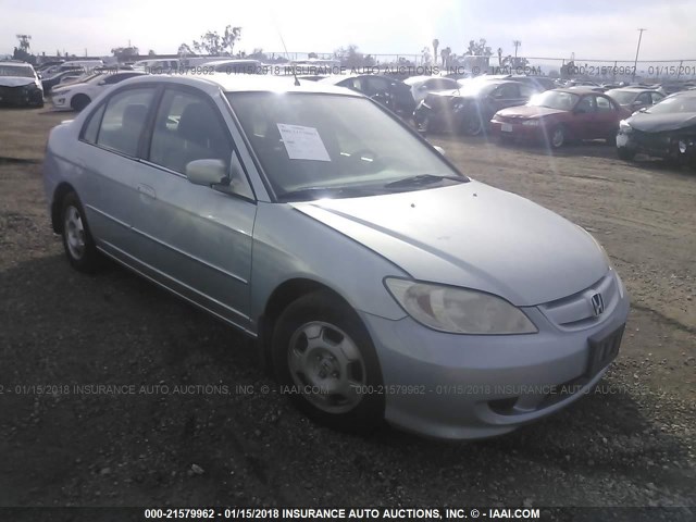 JHMES96645S007415 - 2005 HONDA CIVIC HYBRID BLUE photo 1