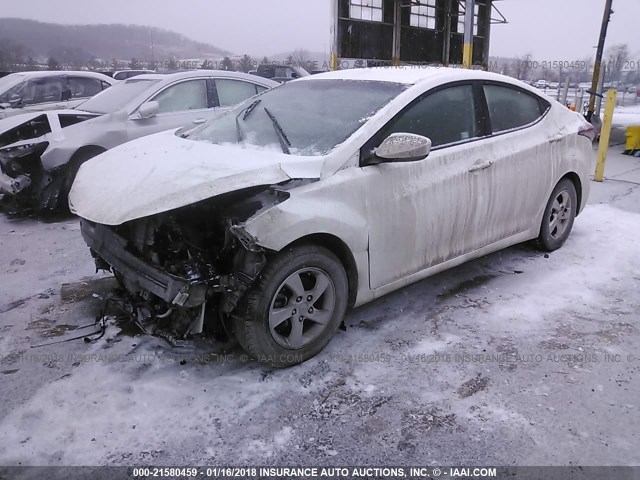 5NPDH4AE3EH512910 - 2014 HYUNDAI ELANTRA SE/SPORT/LIMITED WHITE photo 2