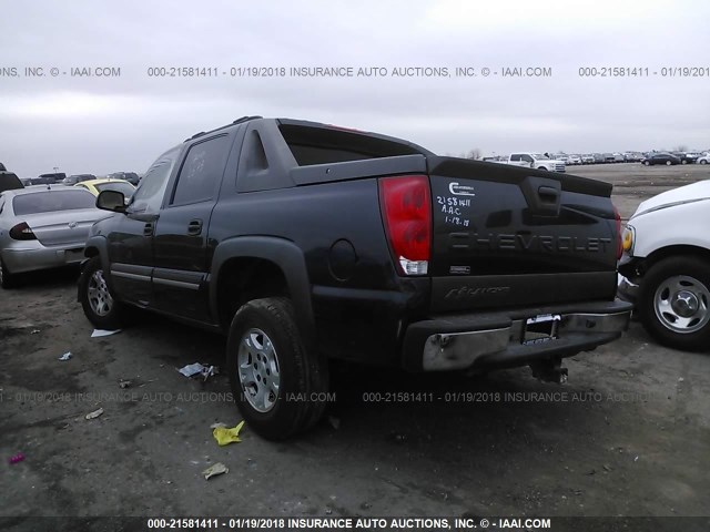 3GNEC12Z15G159036 - 2005 CHEVROLET AVALANCHE C1500 BLACK photo 3