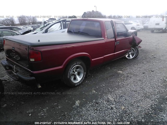 1GCCS19W218196806 - 2001 CHEVROLET S TRUCK S10 RED photo 4