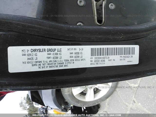 1B3CB3HA1AD672134 - 2010 DODGE CALIBER MAINSTREET GRAY photo 9