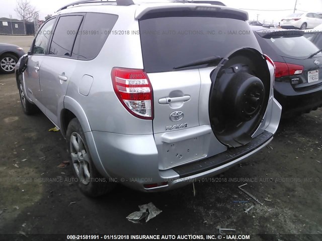 2T3DK4DV0BW049593 - 2011 TOYOTA RAV4 LIMITED SILVER photo 3