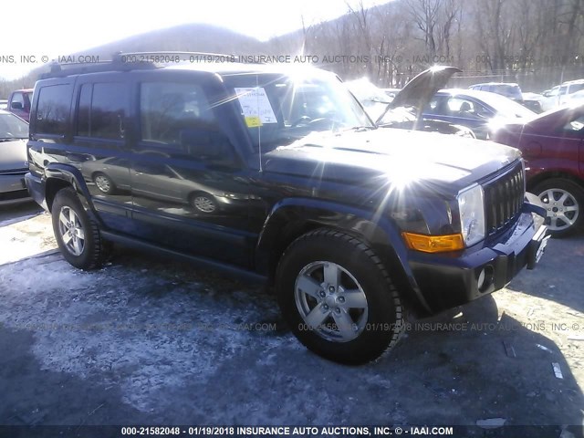 1J8HG48K06C252374 - 2006 JEEP COMMANDER BLACK photo 1