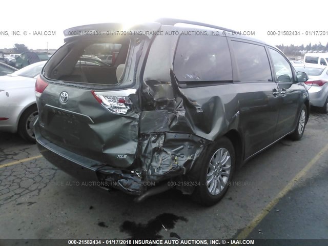 5TDYK3DC6BS004167 - 2011 TOYOTA SIENNA XLE/LIMITED GREEN photo 4