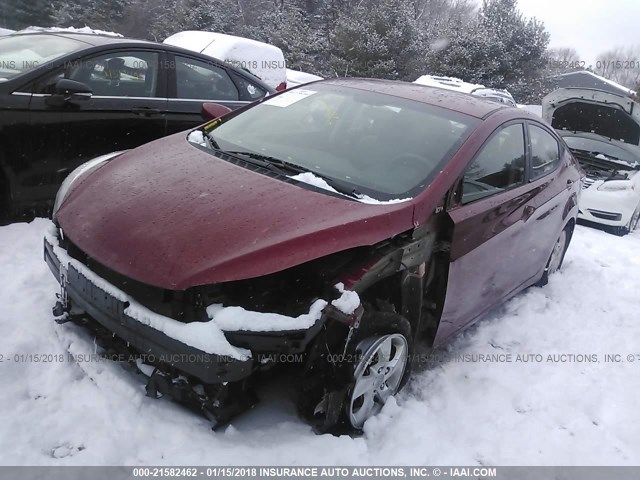 5NPDH4AE1EH535926 - 2014 HYUNDAI ELANTRA SE/SPORT/LIMITED RED photo 2