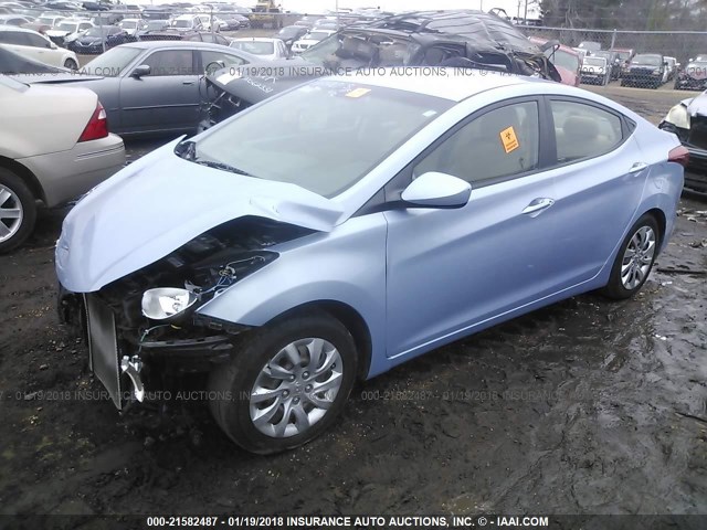 KMHDH4AE1CU292925 - 2012 HYUNDAI ELANTRA GLS/LIMITED TEAL photo 2