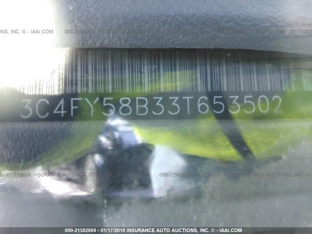 3C4FY58B33T653502 - 2003 CHRYSLER PT CRUISER TOURING SILVER photo 9