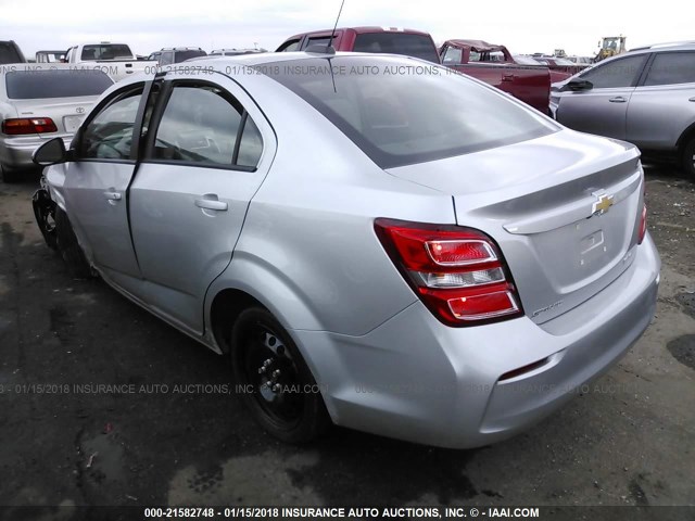 1G1JB5SH1H4171402 - 2017 CHEVROLET SONIC LS 银色 照片 3