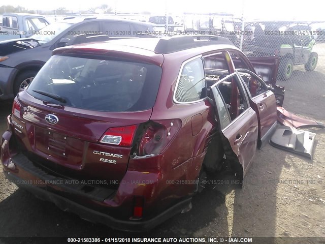 4S4BRBAC8E3221480 - 2014 SUBARU OUTBACK 2.5I RED photo 4