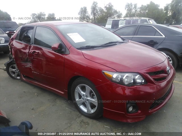 5YFBU4EE6DP186275 - 2013 TOYOTA COROLLA S/LE RED photo 1