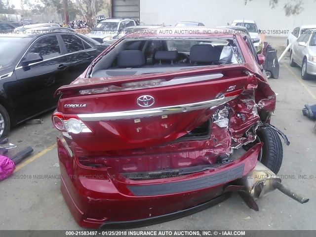 5YFBU4EE6DP186275 - 2013 TOYOTA COROLLA S/LE RED photo 6