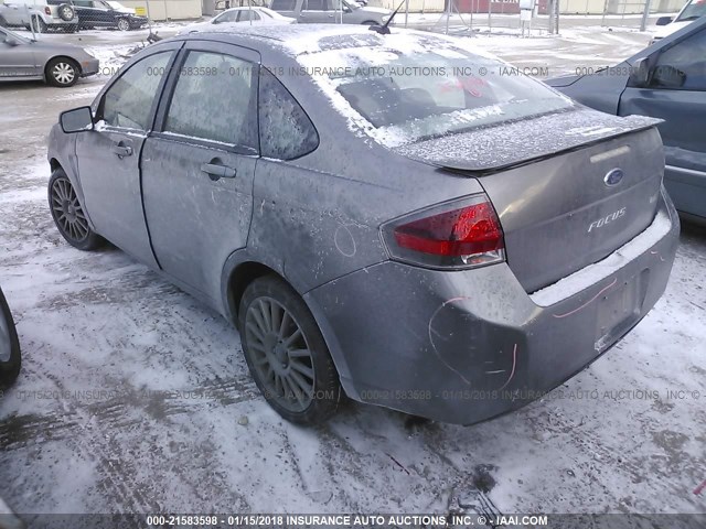 1FAHP3GN7BW113466 - 2011 FORD FOCUS SES GRAY photo 3