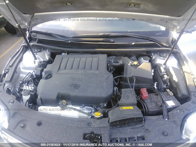 4T1BK1EB5EU112016 - 2014 TOYOTA AVALON PREMIUM/TOURING/LIMITED ვერცხლისფერი ფოტო 10