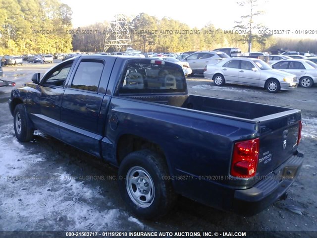 1D3HW28P47S200724 - 2007 DODGE DAKOTA QUAD/ST BLUE photo 3