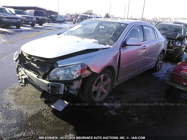 1G1ZC5EU4CF125830 - 2012 CHEVROLET MALIBU 1LT SILVER photo 2