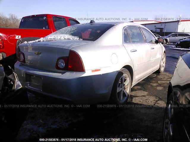 1G1ZC5EU4CF125830 - 2012 CHEVROLET MALIBU 1LT SILVER photo 4