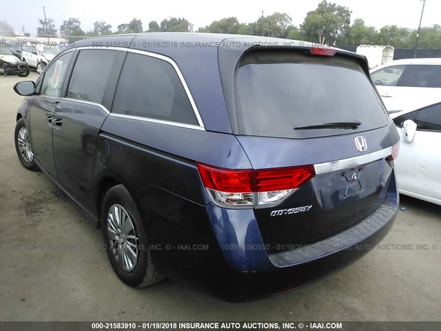 5FNRL5H29FB083679 - 2015 HONDA ODYSSEY LX Dark Blue photo 3