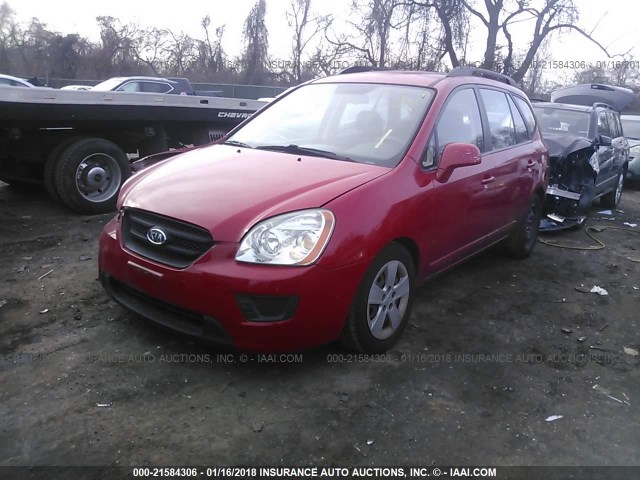 KNAFG529797275851 - 2009 KIA RONDO LX/EX RED photo 2