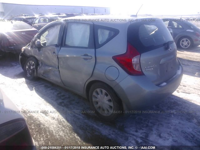 3N1CE2CP2EL373766 - 2014 NISSAN VERSA NOTE S/S PLUS/SV/SL SILVER photo 3