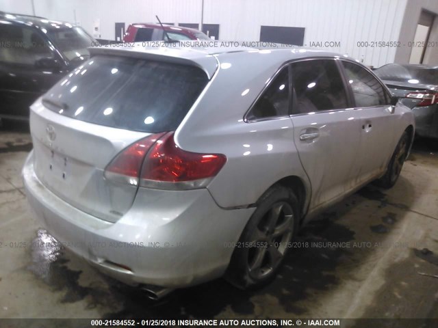 4T3BK11A79U011408 - 2009 TOYOTA VENZA SILVER photo 4