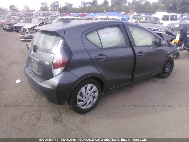 JTDKDTB34F1103284 - 2015 TOYOTA PRIUS C GRAY photo 4