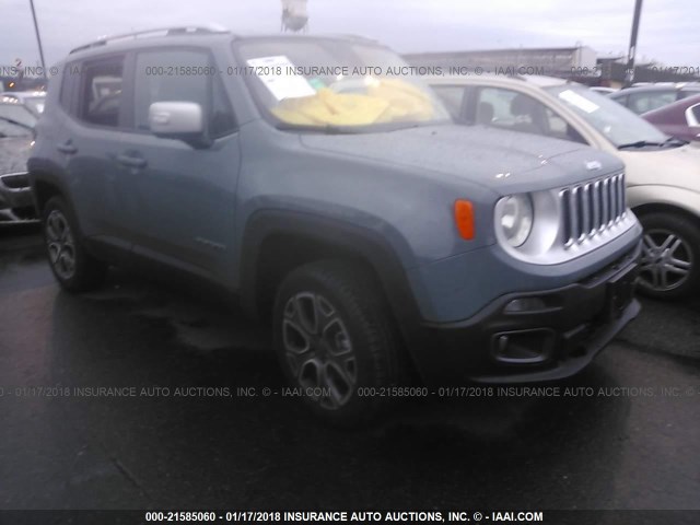 ZACCJBDB5HPF27054 - 2017 JEEP RENEGADE LIMITED GRAY photo 1