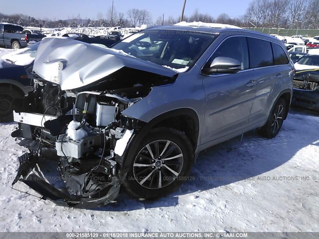 5TDJZRFH0HS475250 - 2017 TOYOTA HIGHLANDER SE/XLE GRAY photo 2