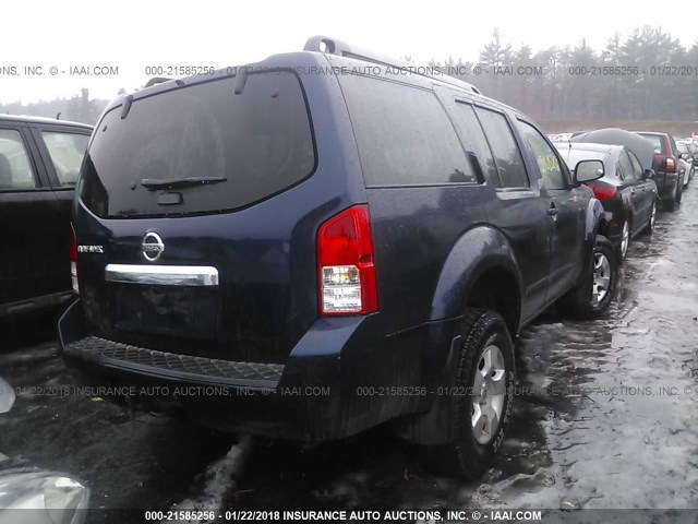 5N1AR18B08C629883 - 2008 NISSAN PATHFINDER S/LE/SE BLUE photo 4