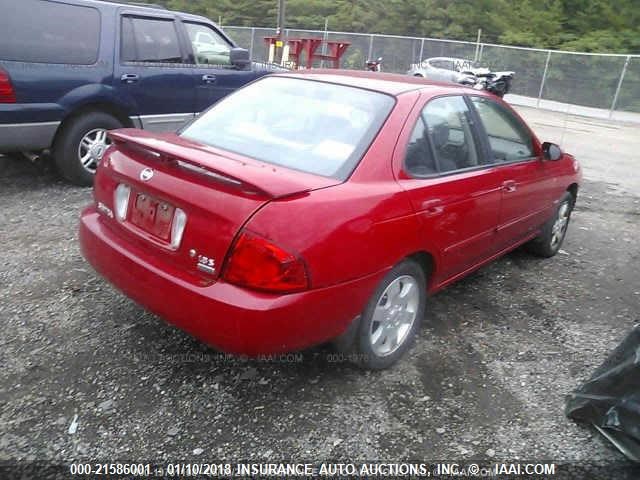 3N1CB51D06L634459 - 2006 NISSAN SENTRA 1.8/1.8S RED photo 4