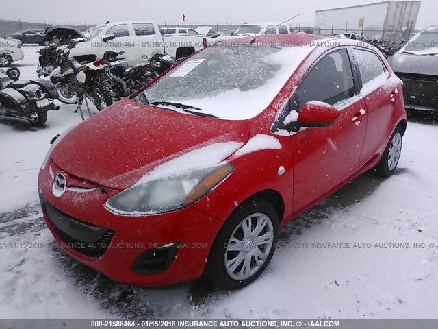 JM1DE1KZ0E0172976 - 2014 MAZDA MAZDA2 SPORT RED photo 2