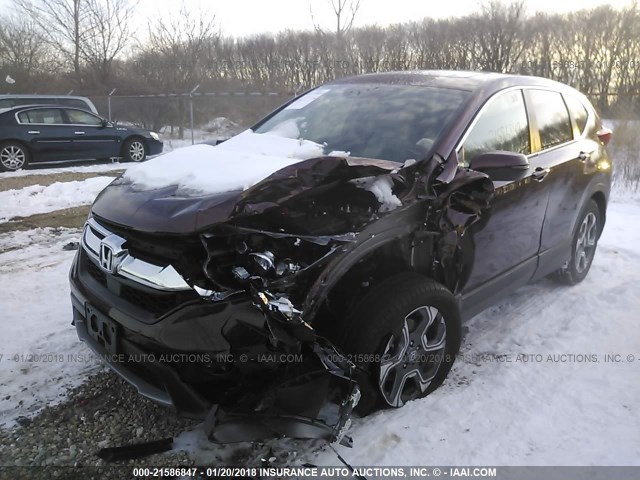 5J6RW2H81HL060580 - 2017 HONDA CR-V EXL MAROON photo 2