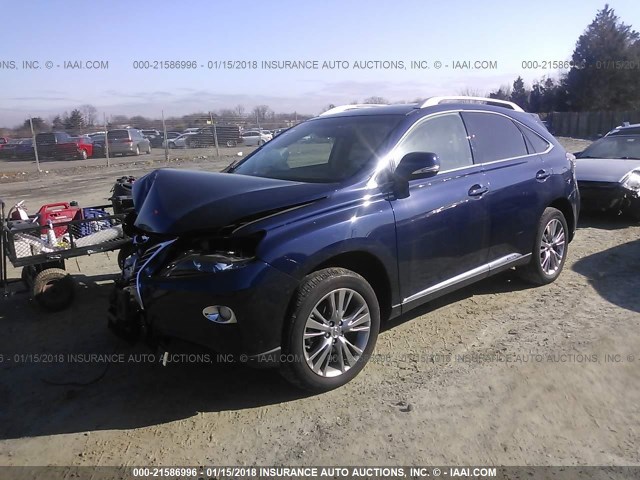 JTJBC1BA4D2064366 - 2013 LEXUS RX 450 BLUE photo 2