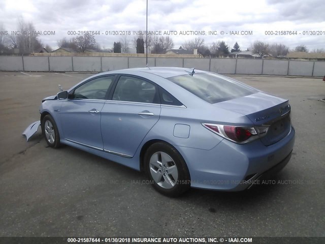 KMHEC4A41CA040409 - 2012 HYUNDAI SONATA HYBRID BLUE photo 3