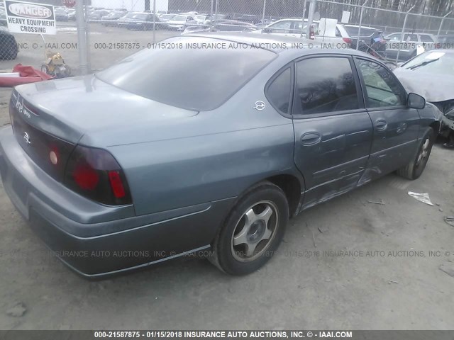 2G1WF52E149167826 - 2004 CHEVROLET IMPALA GRAY photo 4