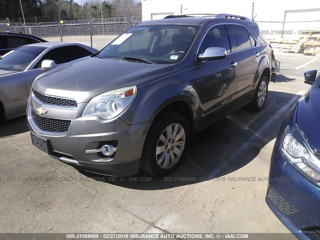 2CNFLGE55B6420406 - 2011 CHEVROLET EQUINOX LTZ GRAY photo 2