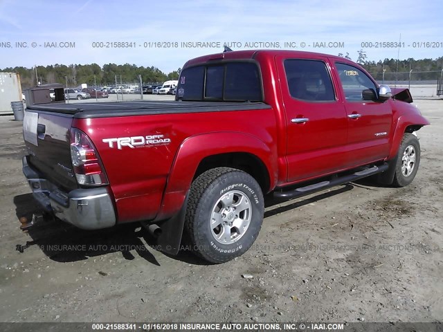 3TMJU4GN1DM152468 - 2013 TOYOTA TACOMA DOUBLE CAB PRERUNNER MAROON photo 4