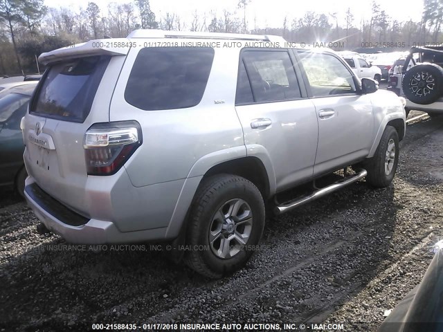 JTEBU5JR5E5158931 - 2014 TOYOTA 4RUNNER SR5/LIMITED/TRAIL SILVER photo 4