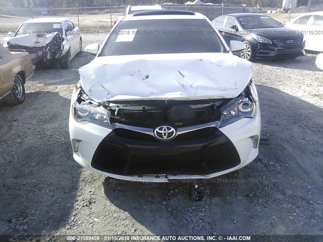 4T1BF1FK1FU956106 - 2015 TOYOTA CAMRY LE/XLE/SE/XSE WHITE photo 6