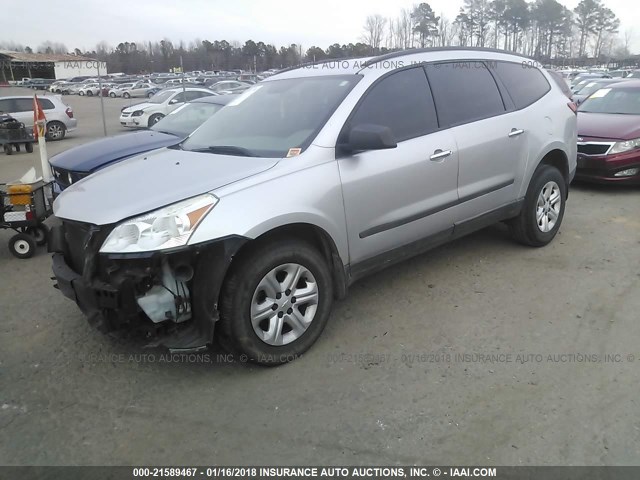 1GNKRFED0CJ424703 - 2012 CHEVROLET TRAVERSE LS SILVER photo 2