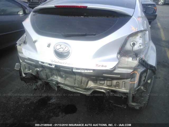 KMHTC6AEXGU298198 - 2016 HYUNDAI VELOSTER TURBO SILVER photo 6