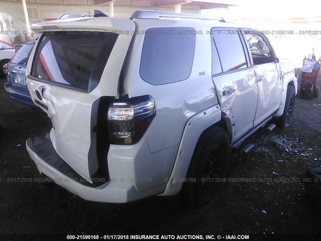 JTEBU5JR0H5418365 - 2017 TOYOTA 4RUNNER SR5 PREM/LTDL/TRAIL/TRD WHITE photo 4