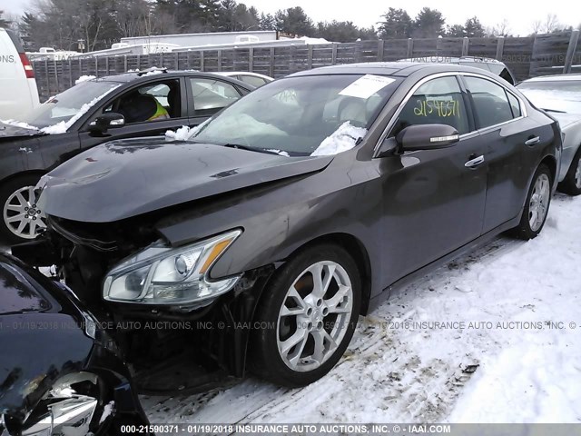 1N4AA5AP6CC828203 - 2012 NISSAN MAXIMA S/SV BROWN photo 2