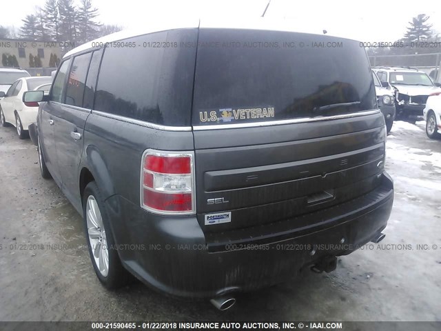 2FMHK6C86HBA11012 - 2017 FORD FLEX SEL GRAY photo 3