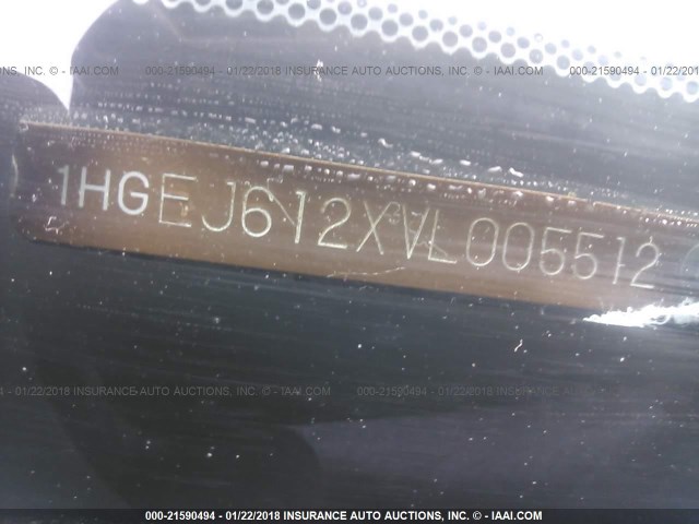 1HGEJ612XVL005512 - 1997 HONDA CIVIC DX BLACK photo 9