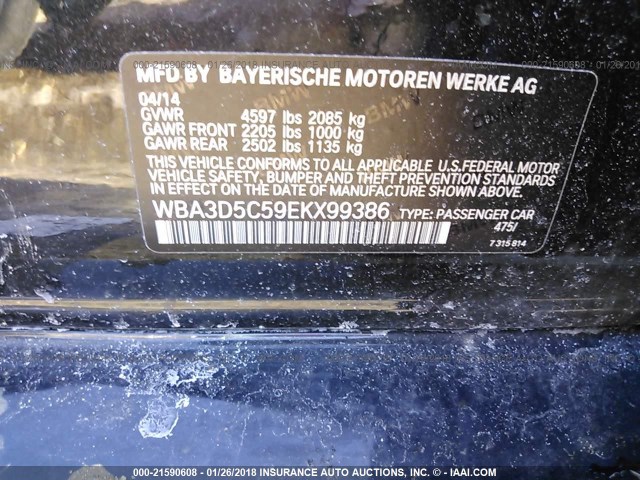 WBA3D5C59EKX99386 - 2014 BMW 328 D/XDRIVE BLACK photo 9